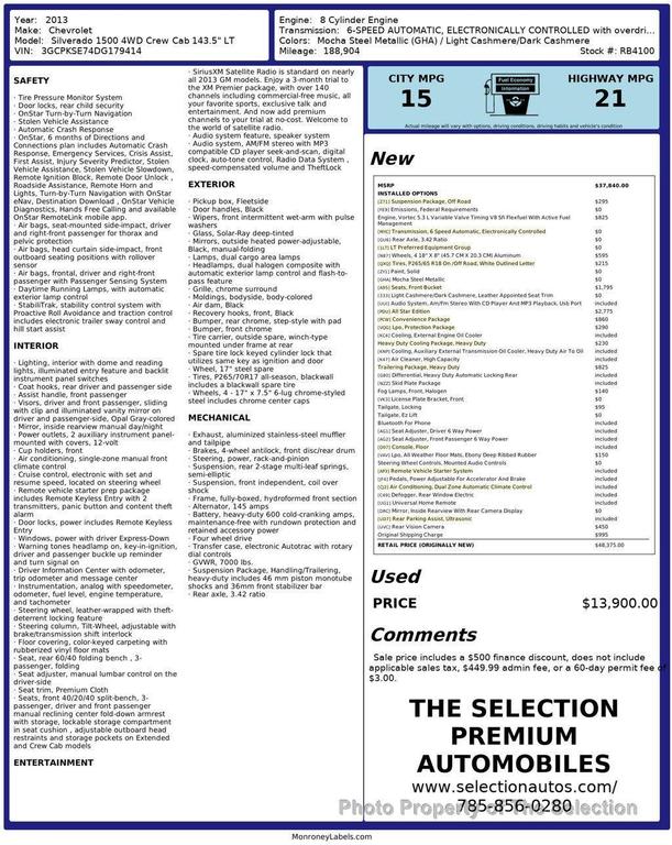 used 2013 Chevrolet Silverado 1500 car, priced at $13,900