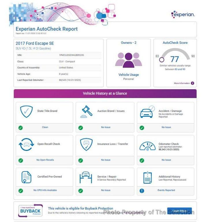 used 2017 Ford Escape car, priced at $9,400