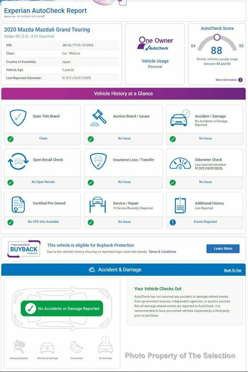 used 2020 Mazda Mazda6 car, priced at $18,900