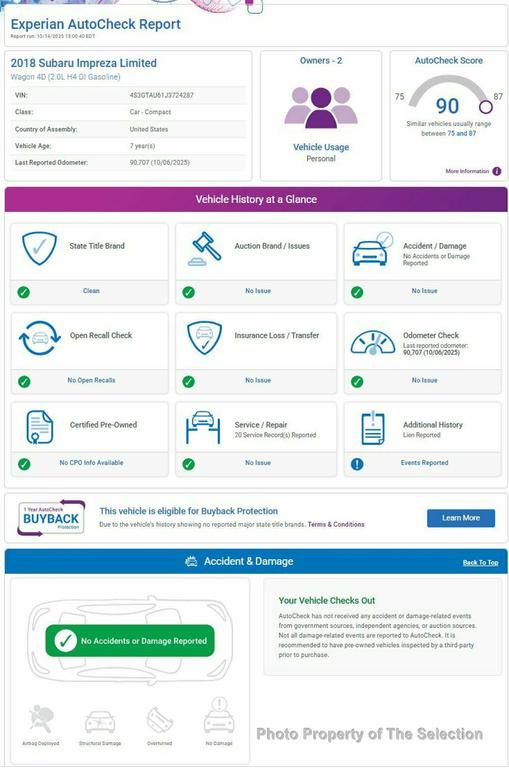 used 2018 Subaru Impreza car, priced at $15,900