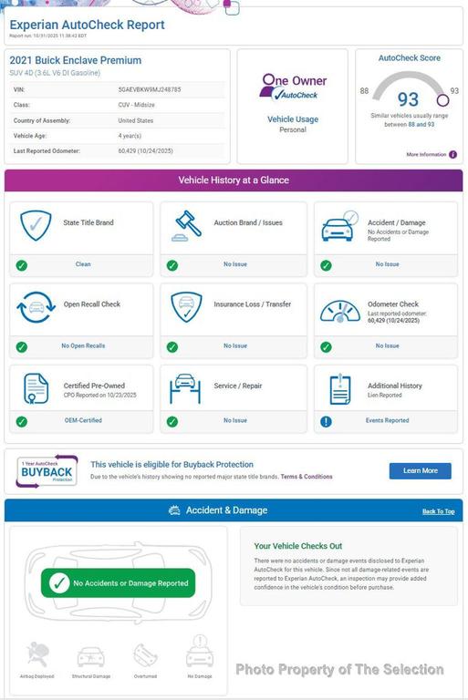 used 2021 Buick Enclave car, priced at $29,900