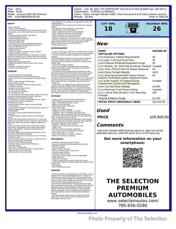 used 2021 Buick Enclave car, priced at $29,900