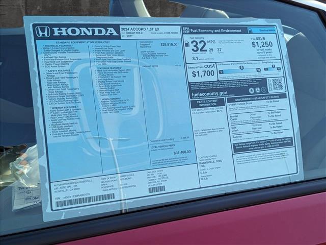 used 2024 Honda Accord car, priced at $28,863