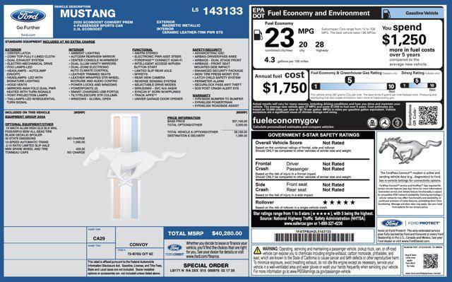used 2020 Ford Mustang car, priced at $19,900