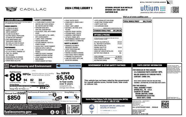 used 2024 Cadillac LYRIQ car, priced at $38,700
