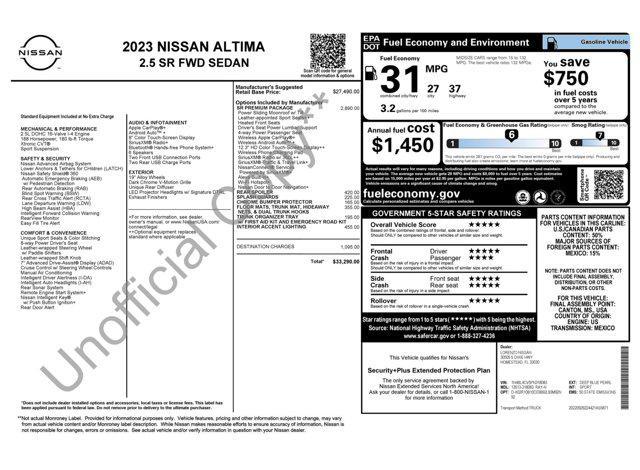 used 2023 Nissan Altima car, priced at $18,600