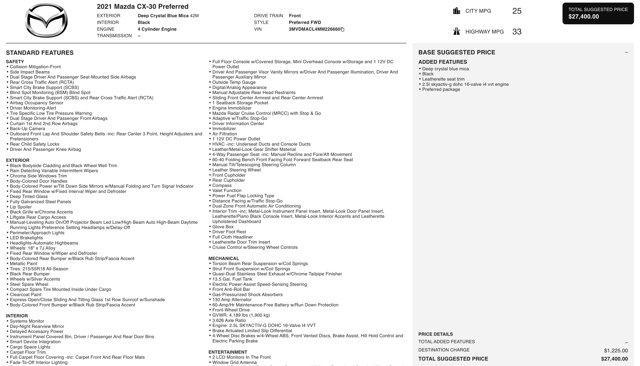 used 2021 Mazda CX-30 car, priced at $19,000