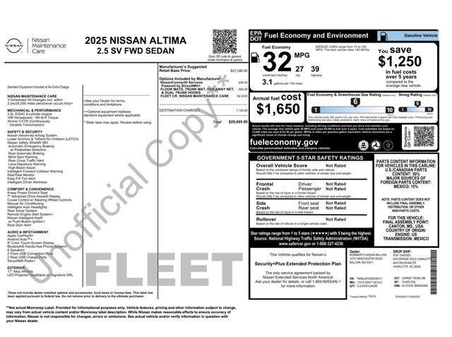 used 2025 Nissan Altima car, priced at $20,400