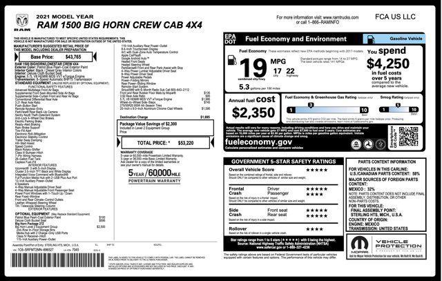 used 2021 Ram 1500 car, priced at $30,900