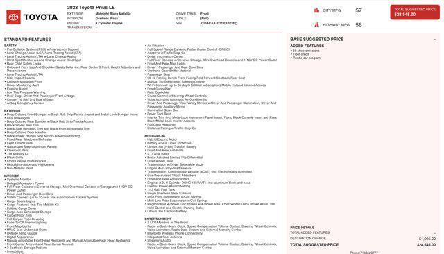 used 2023 Toyota Prius car, priced at $23,400