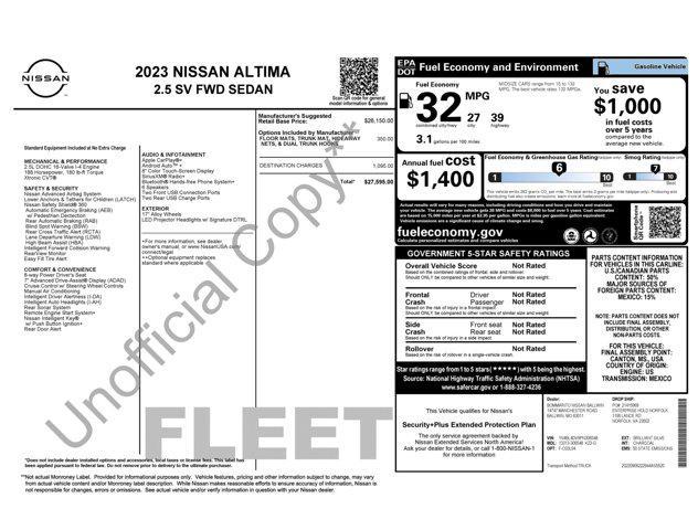 used 2023 Nissan Altima car, priced at $18,000