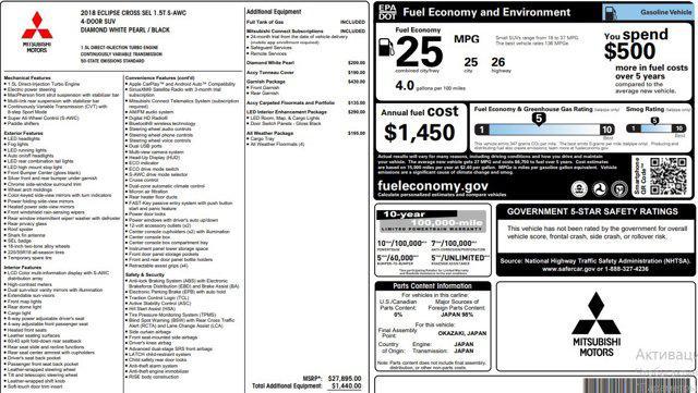 used 2018 Mitsubishi Eclipse Cross car, priced at $12,900