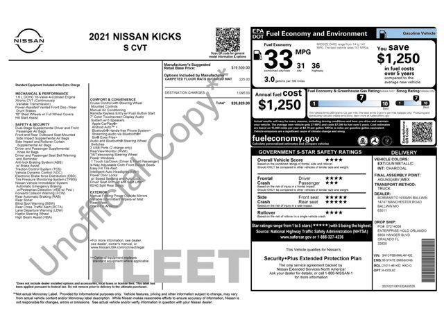 used 2021 Nissan Kicks car, priced at $9,900