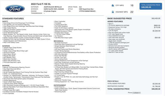 used 2022 Ford F-150 car, priced at $30,800