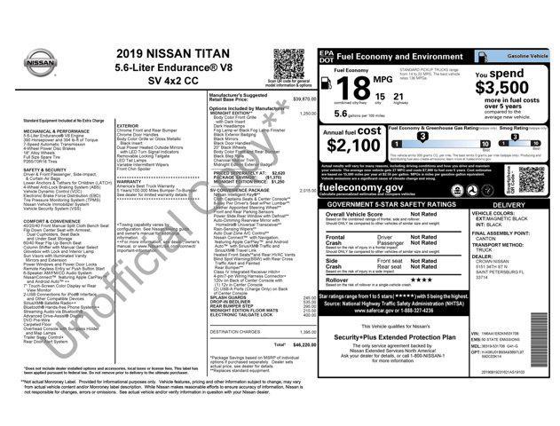 used 2019 Nissan Titan car, priced at $19,500