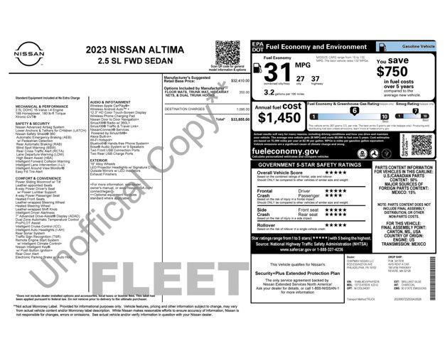 used 2023 Nissan Altima car, priced at $21,600