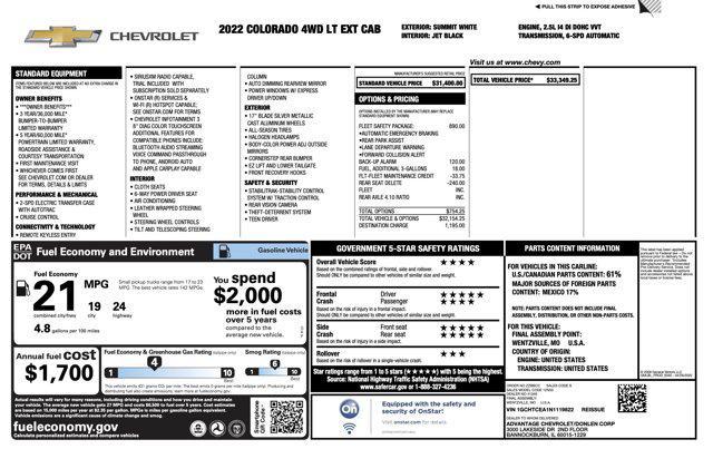 used 2022 Chevrolet Colorado car, priced at $20,900