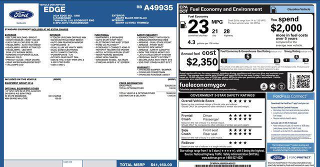 used 2024 Ford Edge car, priced at $22,200