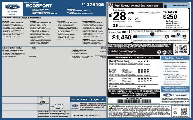 used 2020 Ford EcoSport car, priced at $9,400