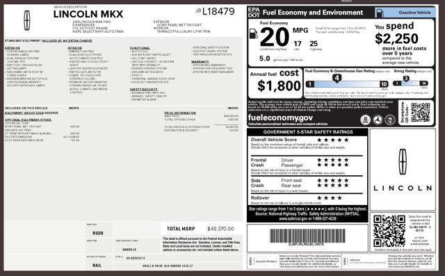 used 2018 Lincoln MKX car, priced at $16,800