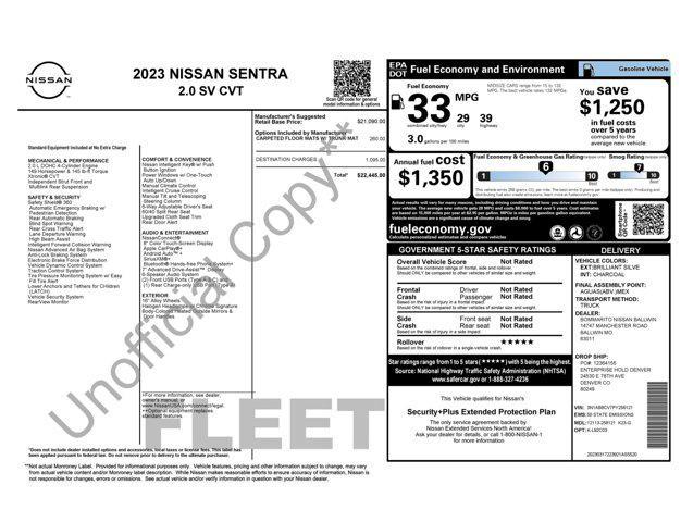 used 2023 Nissan Sentra car