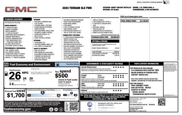 used 2023 GMC Terrain car, priced at $22,000