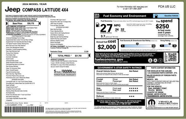 used 2024 Jeep Compass car, priced at $17,800