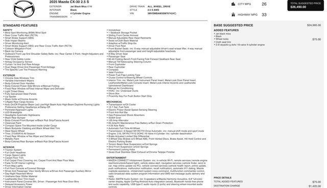 used 2025 Mazda CX-30 car, priced at $24,500