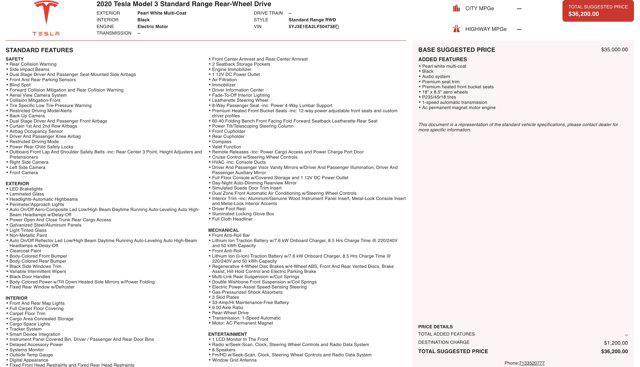 used 2020 Tesla Model 3 car, priced at $19,500