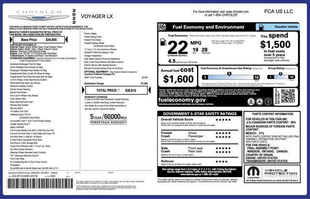 used 2022 Chrysler Voyager car, priced at $19,000