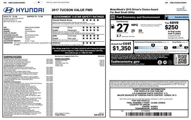 used 2017 Hyundai Tucson car, priced at $10,400