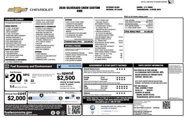 used 2020 Chevrolet Silverado 1500 car, priced at $22,700