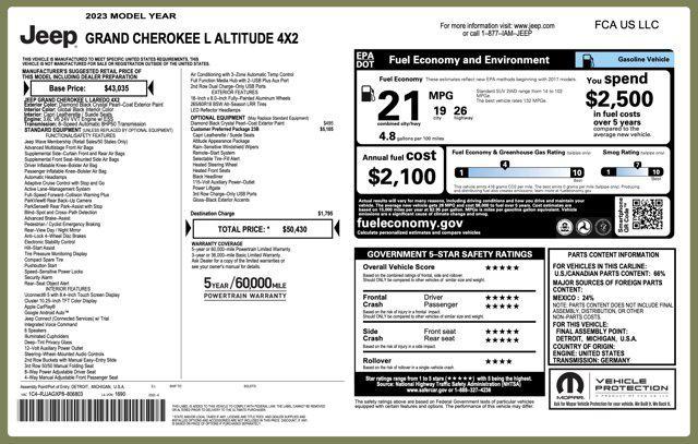 used 2023 Jeep Grand Cherokee L car, priced at $27,500