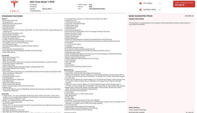 used 2023 Tesla Model Y car, priced at $27,900