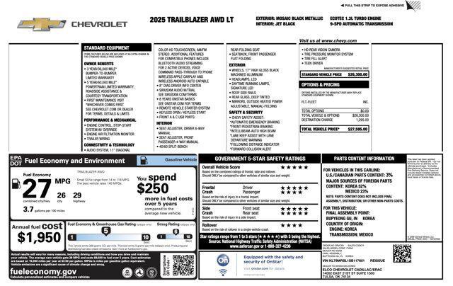 used 2025 Chevrolet TrailBlazer car, priced at $20,100