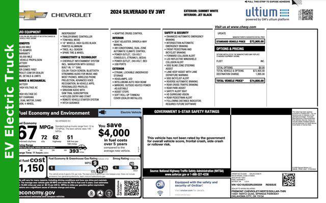 used 2024 Chevrolet Silverado EV car, priced at $48,000