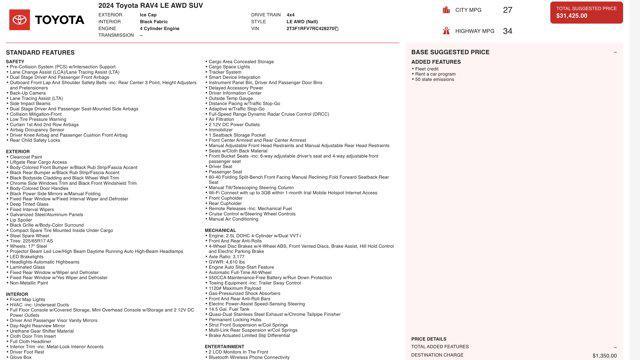 used 2024 Toyota RAV4 car, priced at $24,800