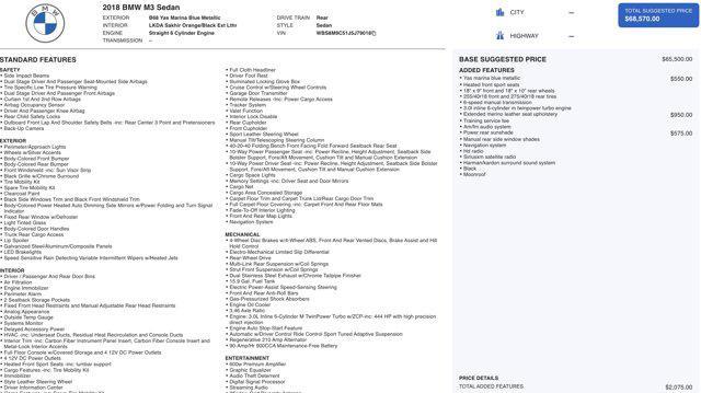 used 2018 BMW M3 car, priced at $50,800