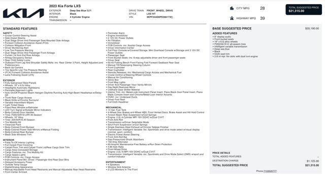 used 2023 Kia Forte car, priced at $13,600