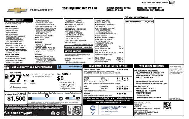 used 2021 Chevrolet Equinox car, priced at $19,000
