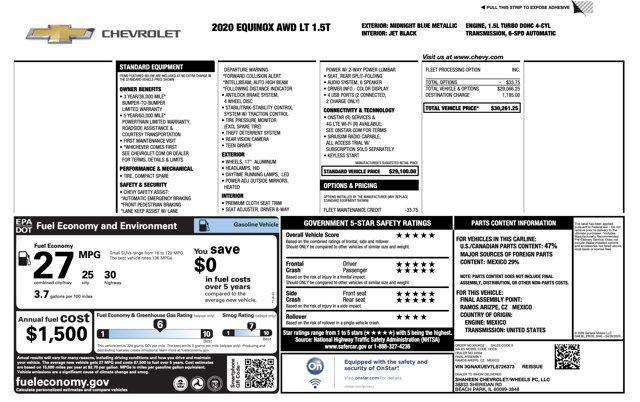 used 2020 Chevrolet Equinox car, priced at $15,400