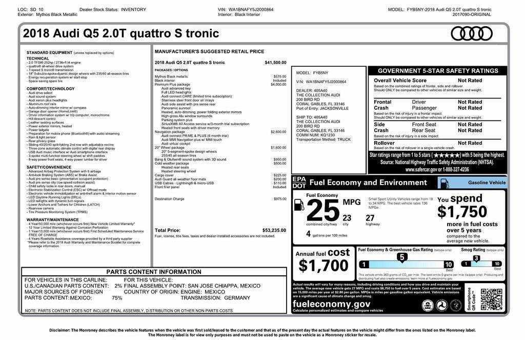 used 2018 Audi Q5 car, priced at $20,500