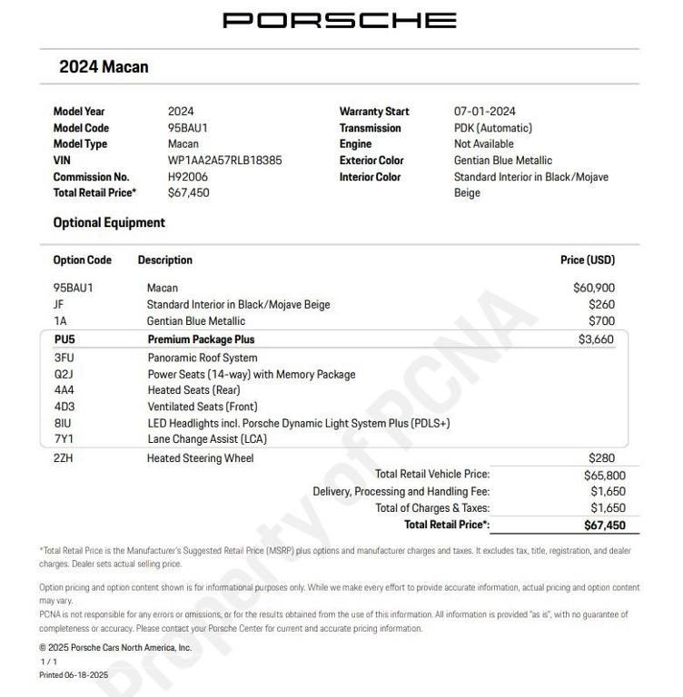 used 2024 Porsche Macan car, priced at $56,900