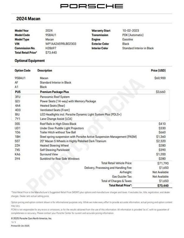 used 2024 Porsche Macan car, priced at $57,900