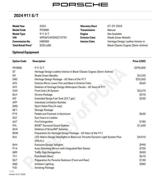 used 2024 Porsche 911 car, priced at $699,900