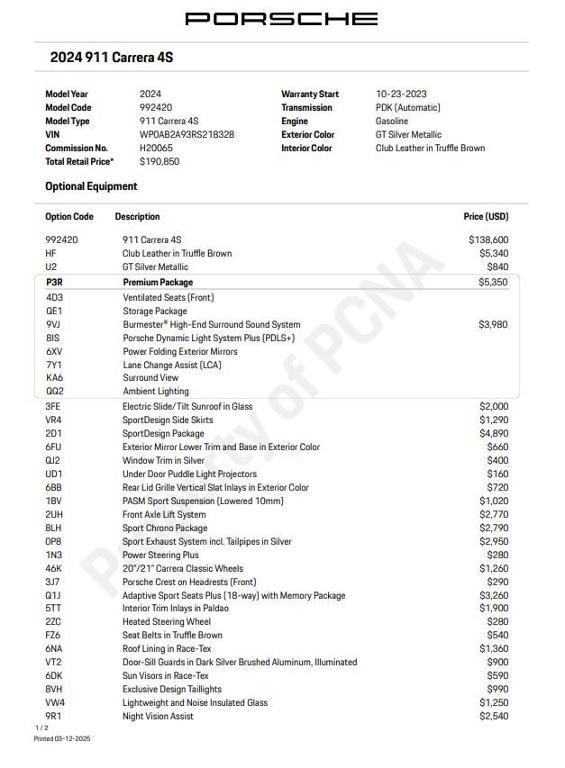 used 2024 Porsche 911 car, priced at $179,900