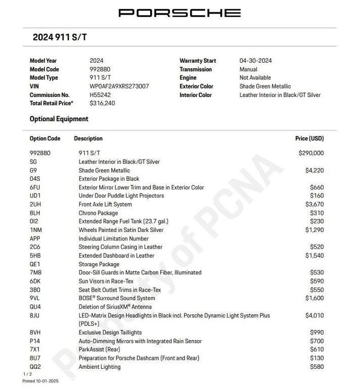 used 2024 Porsche 911 car, priced at $719,900