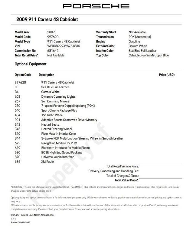 used 2009 Porsche 911 car, priced at $79,900