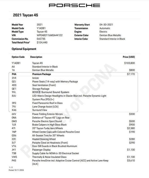 used 2021 Porsche Taycan car, priced at $72,900