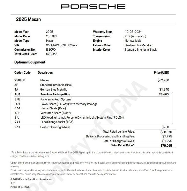 used 2025 Porsche Macan car, priced at $57,900